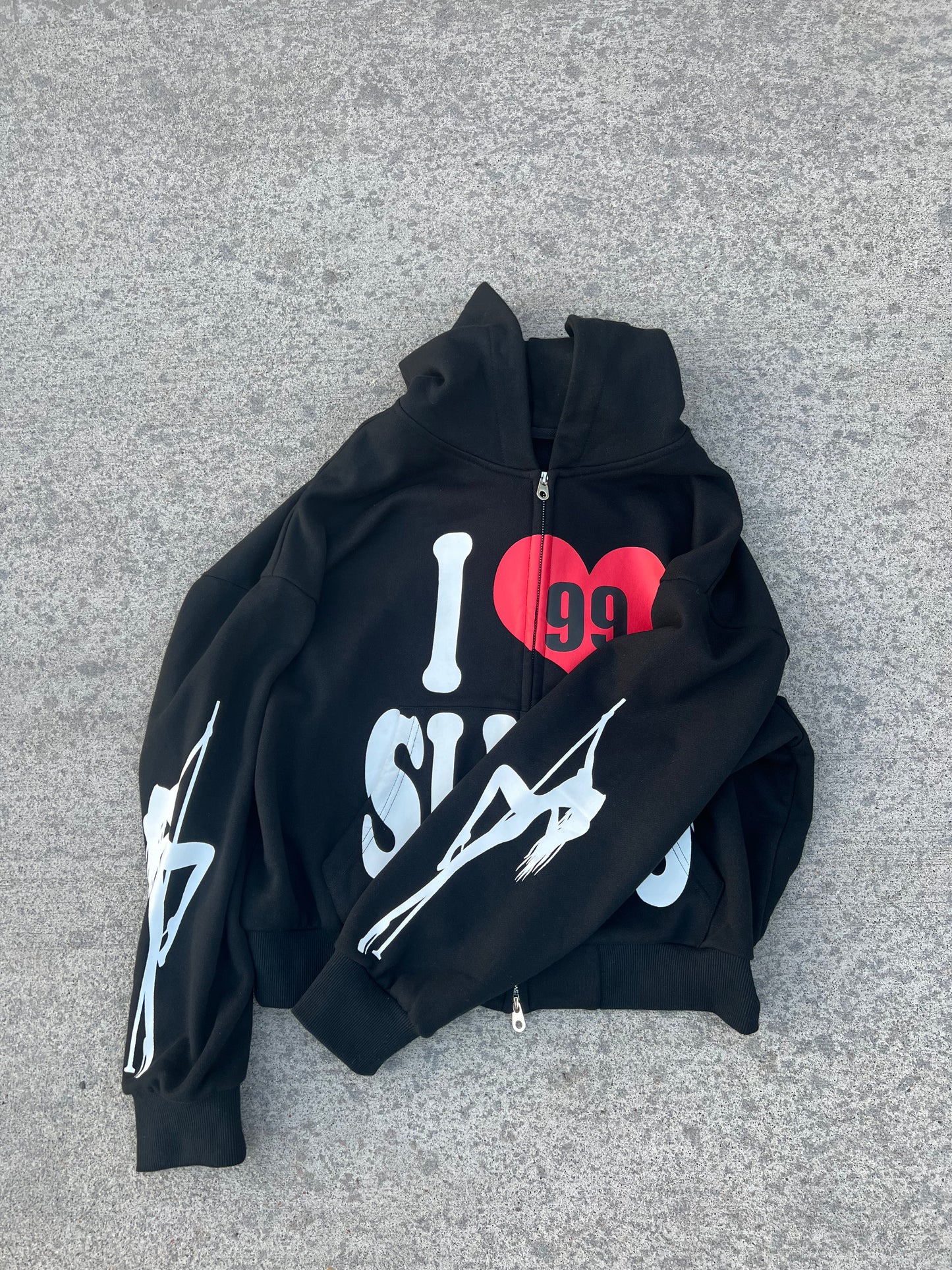 I LOVE SLUTS ZIP UP